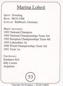 1995 Star Cards Riders of the World #53 Marina Loheit Back